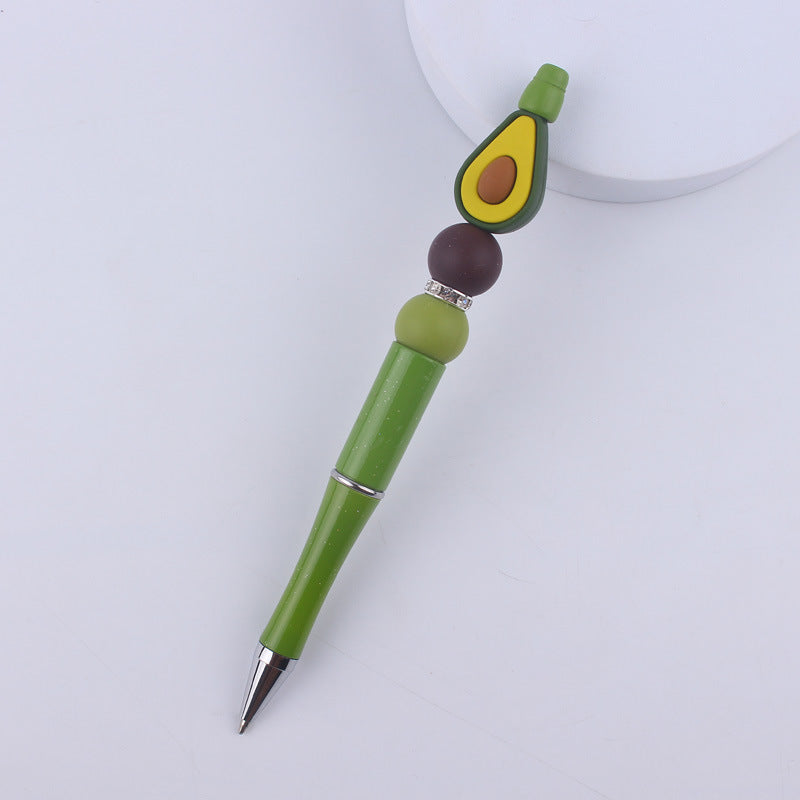 Wholesale Cartoon Fruit Silicone Color Plastic Beadable Pens